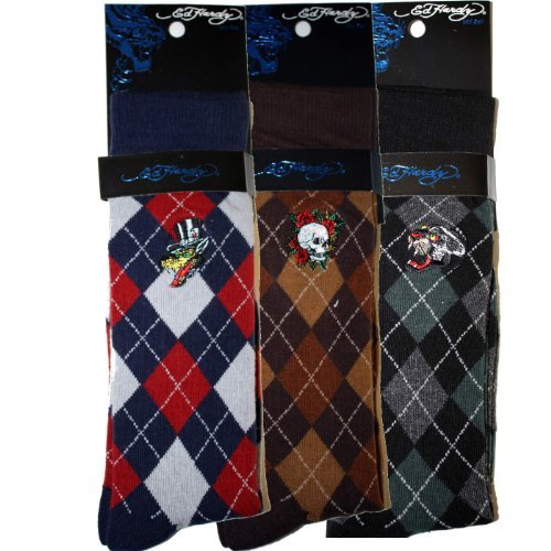 Ed Hardy Argyle Men's Crew Socks