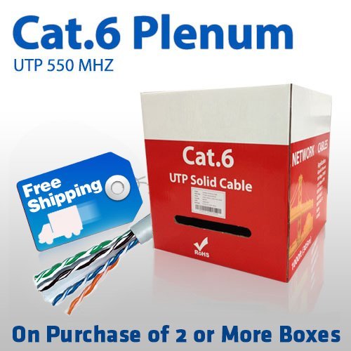 Solid PlenumCAT6 UTP Cable 550MHz, 1000feet - White