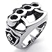 KONOV Mens Stainless Steel Ring, Skull Boxing Glove, Black, Size 9