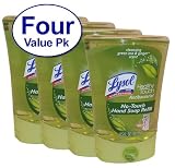 Lysol No-Touch Hand Soap Refill, 8.5 Fl Oz, Green Tea & Ginger Scent, 4 Count