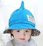 LOTUS LIFE かわいすぎる とんがり 帽子 キッズ こども コットン 男の子 女の子 両用 50cm NYC (ブルー)