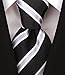 Scott Allan Collection Men's Black Tie | Black and Gray Mens Necktie | Jacquard Woven Classic Stripe Tie for Him | Wedding Tie for Groom apparel