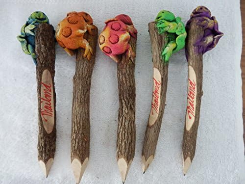 Wood Pencil Turtle Sawdust Natural Handcraft Nice Gift - Pack of 5 By Dragonista
