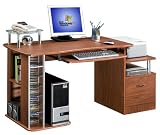 Deluxe Multi-Purpose File Cabinet Computer Desk Mahogany