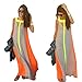 Lisli Women's Summer Boho Long Maxi Dress Evening Cocktail Party Beach Chiffon Dresses (L)