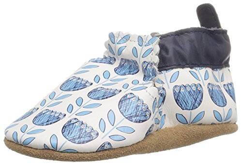 Robeez Girls' Posies Slip-On, White Print, 12-18 Months M US Infant