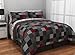 loft living Twin XL Red Black Gray Geo Blocks Complete Bed in a Bag Bedding Set