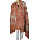 IMAGE OF Scarves For Women India Clothing Antique Paisley Pattern Shawl Wool