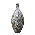 Ceramic Vase With Floral Eggshell - Grey