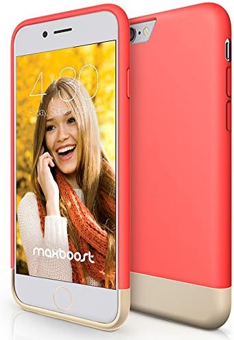 iPhone 6 Case, Maxboost® [Vibrance Series] iPhone 6 (4.7) Cases [Red / Gold]