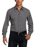 John Henry Men's Long Sleeve Thick Sateen Check Shirt