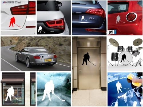 Sticker Ice Hockey Player Figure Tablet Vehicle Weatherproof Garage ca Gold-Matte (7 X 6.34 In)