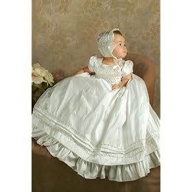 Jessa heirloom silk christening gown