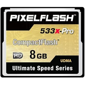 8GB PixelFlash 533x CF Compact Flash Memory Card Ultimate Speed Series
