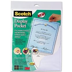 3M  Display Pocket, Removable Fasteners, 9 X 11 Inches, Clear Plastic (MMMWL854C)