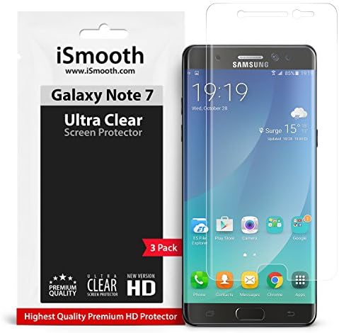 Samsung Galaxy Note 7 Screen Protector, Ultra Clear and Full Coverage TPU Film - Protects Your Phone From Scratches, Dust, Dirt and Smudges (3-pack)