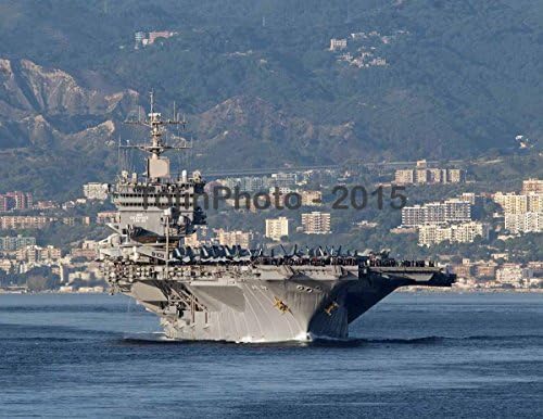 USS Enterprise (CVN 65) is underway in the Strait of Messina (8.5 x 11)