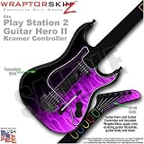 PS2 Guitar Hero II ( 2 ) Kramer Guitar Fire Purple Flames WraptorSkinz TM Faceplate Skin by TuneTattooz TM