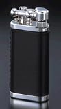Corona Classico Chrome With Black Leather Cigarette Lighter