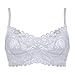 InsBuy Women's Lace Bralette Sexy Sheer Soft Wirefree Bra Lingerie Size Medium White