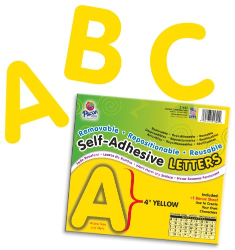 Pacon Letters, 4-Inch, Yellow-12 (0051622)