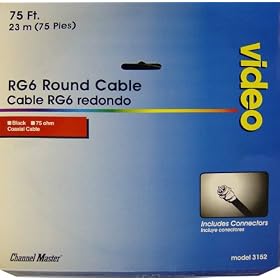 Channel Master 75 Feet Rg6 Coaxial Cable with F Connectors by Channel Master
