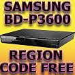 New SAMSUNG BD-P3600 Multi Region Code Free DVD 123456 PAL/NTSC Blu Ray Zone A+B+C Player 100~240V 50/60Hz World-Wide Voltage