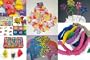 198 pc Tropical LUAU PARTY PACK -Leis, hibiscus luau tablecloth-lanterns-garland-hibiscus tattoos-hibiscus flowers-luau balloons--tropical straws and more