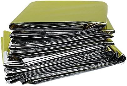 5 Pcs Large Size 82.5" X 63" Waterproof Gold Hiking Camping Outdoor Survival Emergency Mylar Thermal Blanket Rescue Blanket