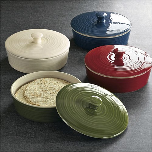 Colorful Earthenware Tortilla Warmer: Watermelon