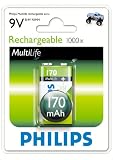 Philips Multi Life NiMH Akku 9V-Block 170 mAh