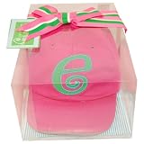 Mud Pie Initial Baby Initial Baby Personalized Pink Initial Cap, Letter E