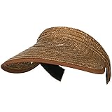 Straw Piping Clip On Visor - Brown