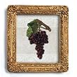 Burgundy Grapes - Gold Frame Magnet with pop-out easel (2-3/4" x 2-1/2")