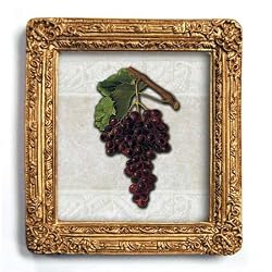 Burgundy Grapes - Gold Frame Magnet with pop-out easel (2-3/4" x 2-1/2")