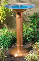 Smart Solar/Smart Solar 2655BR01 Verona Solar Birdbath Fountain. Natural Copper
