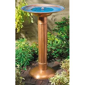 Smart Solar Smart Solar 2655BR01 Verona Solar Birdbath Fountain. Natural Copper by