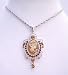 Victorian Lady Cameo Pendant Necklace w/ Austrian Smoked Topaz Crystals Dangling Necklace (Gift Box) BRAND NEW