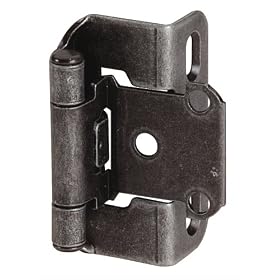 Amerock BP7550-WI Self-Closing, Partial Wrap 1 2-Inch Overlay Hinge, Wrought Iron by Amerock