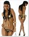 HOT Bikini mit Rosen Design Schwarz Gold (5944)