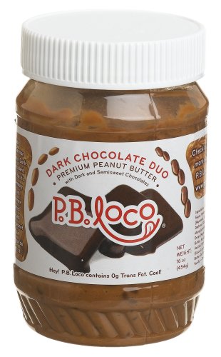 P.B.Loco Gourmet Flavored Peanut Butters Dark Chocolate Duo Peanut Butter, 16-Ounce Jars... by P.B.Loco Gourmet Flavored Peanut Butters