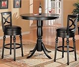 Black Finish Bar Counter Height Pub Stool Set - 10027 - Coaster Furniture