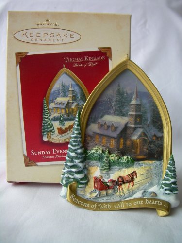 Hallmark Ornament 2002 Thomas Kinkade Sunday Evening Sleigh Ride Hallmark Ornament 2002 Thomas Kinkade Sunday Evening Sleigh Ride