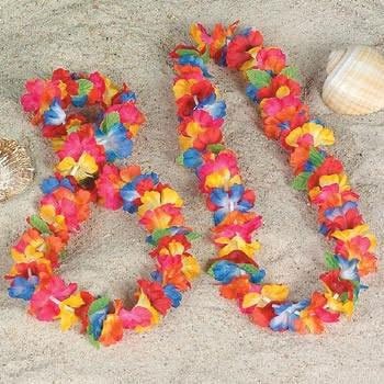 Silk Bright Ruffle Petal Flower Lei (1 ct)