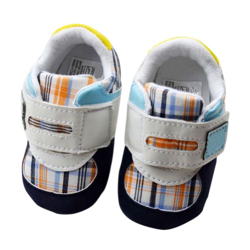 Toddler Boy Fuax Leather Crib Shoes Soft Sole Velcro Sport Sneakers