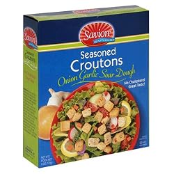 Savion Croutons, Onion Garlic Sour Dough, 6-Ounce Box (Pack of 12)