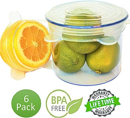 Multifunctional Stretch Storage Container Lids 6pk Smart Kitchen Gadgets Durable Airtight Watertight