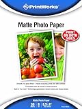 Printworks Matte Photo Paper, Double-Sided, 8 Mil, Inkjet, 30 Sheets, 8.5 x 11 Inch (00548)