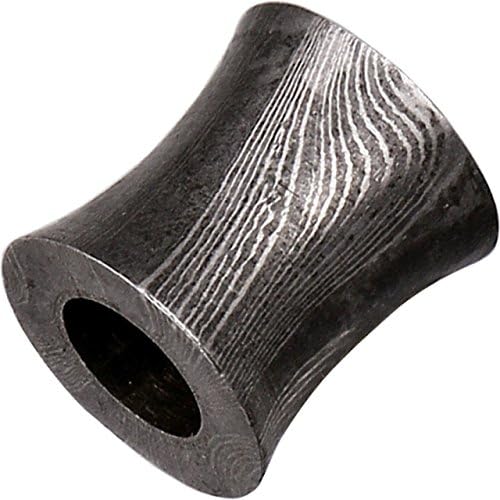 Grindworx Damascus Steel Bead, Concave Barrel