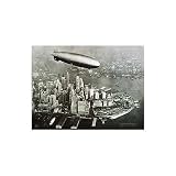 Kunstdruck / Poster: Anonymous, Zeppelin Over New York, 80 x 60